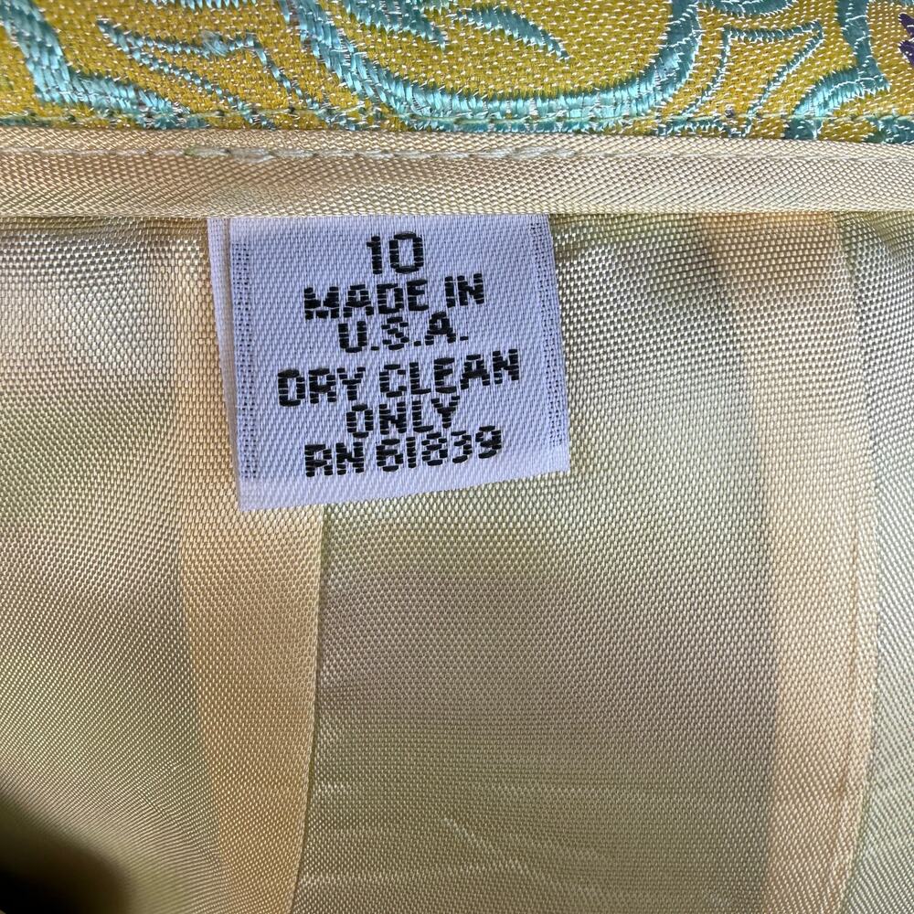 Vtg 90s Y2K Rickie Freeman for Teri Jon brocade pencil skirt - Size M Easter - Picture 8 of 10